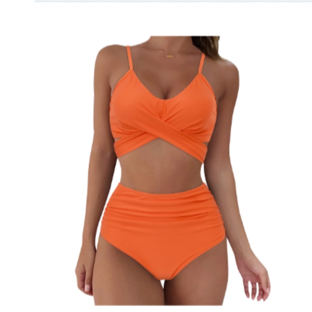 Orange Women's Swimwear Set